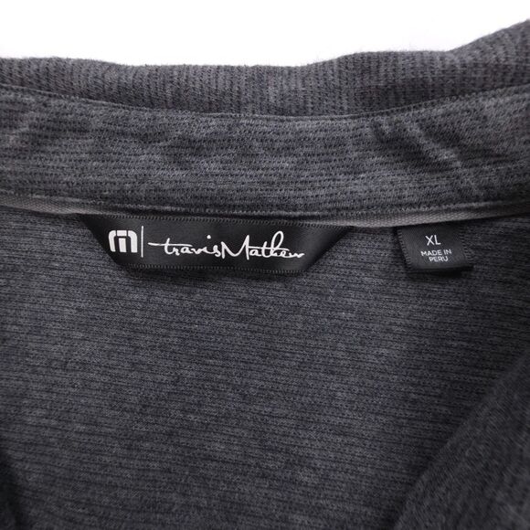 TRAVIS MATHEW Beginners Luck Golf Polo Long Sleeve Gray Stripe Minimal Casual XL - Picture 2 of 8